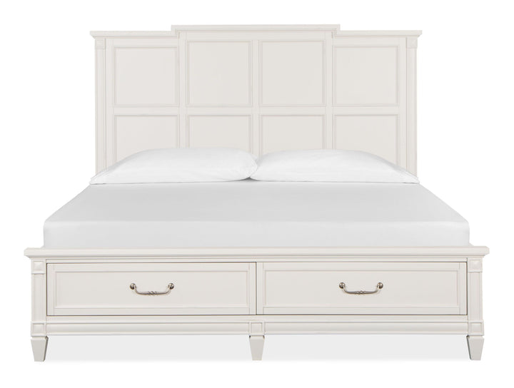 Willowbrook Egg Shell White Panel Storage Bed