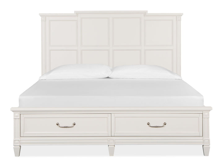 Willowbrook Egg Shell White King Panel Storage Bed - B5324-64A