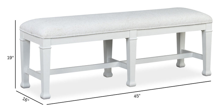 Kingston Whisper White And Cerused Nutmeg Bench - D6407-68