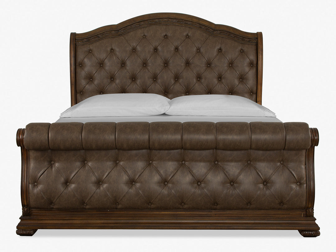 Durango Willadeene Brown Upholstered Sleigh Bed