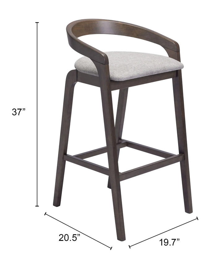 Troy Barstool (Set of 2) Dove Gray & Espresso - AmericanHomeFurniture