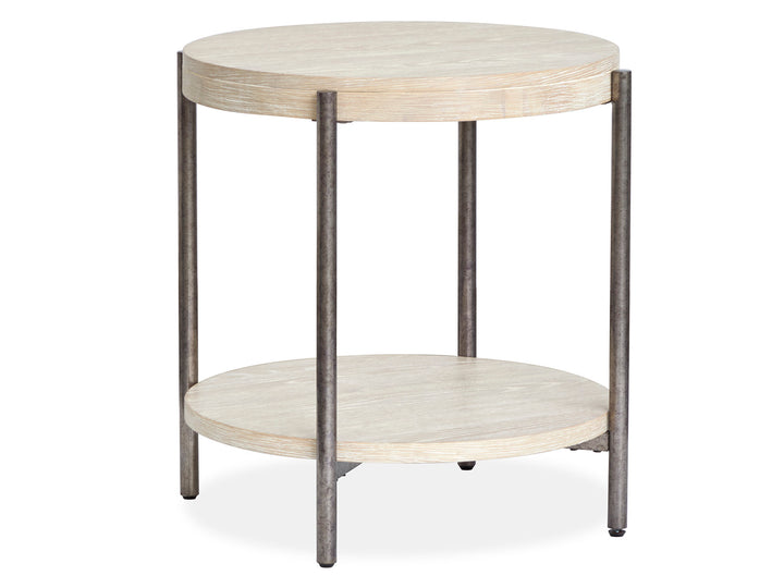 Jennings Edgecomb Grey And Weathered Antique Nickel Round End Table - T5927-05