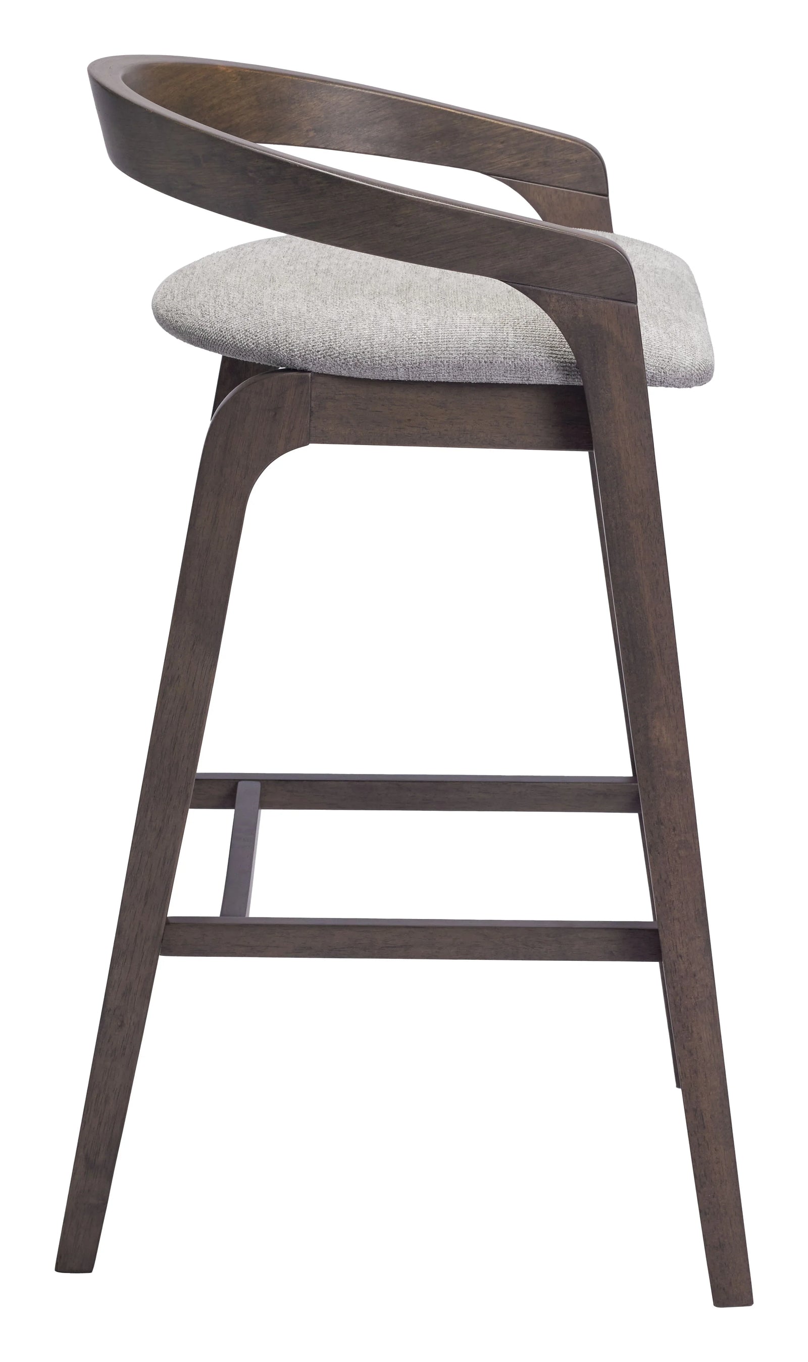 Zuo Troy Barstool (Set of 2) Dove Gray & Espresso BAR STOOLS + COUNTER STOOLS
