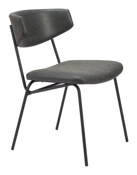 Zuo Charon Dining Chair (Set of 2) Vintage Black DINING CHAIRS