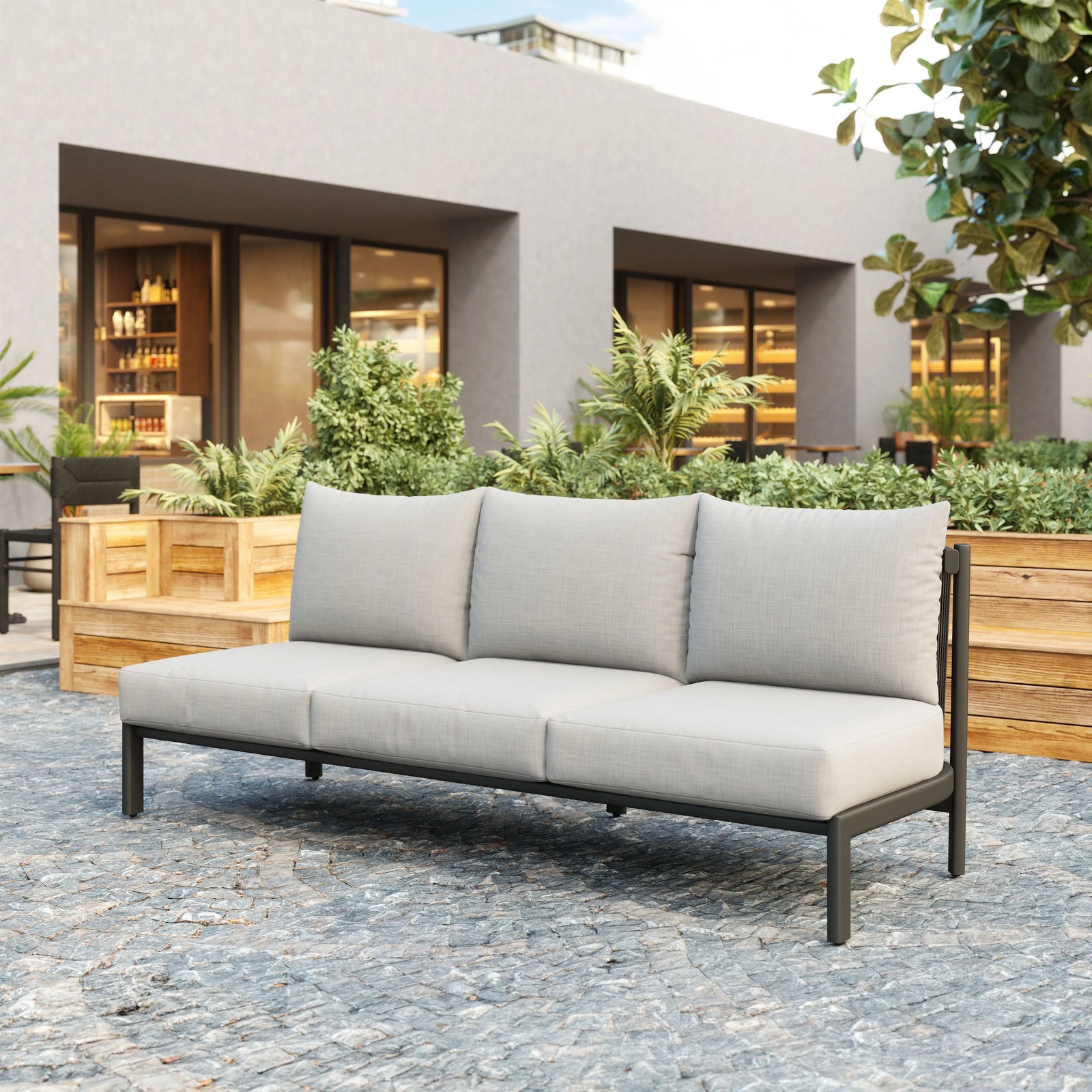 Zuo Horizon Sofa Gray OUTDOOR SOFAS + SECTIONALS