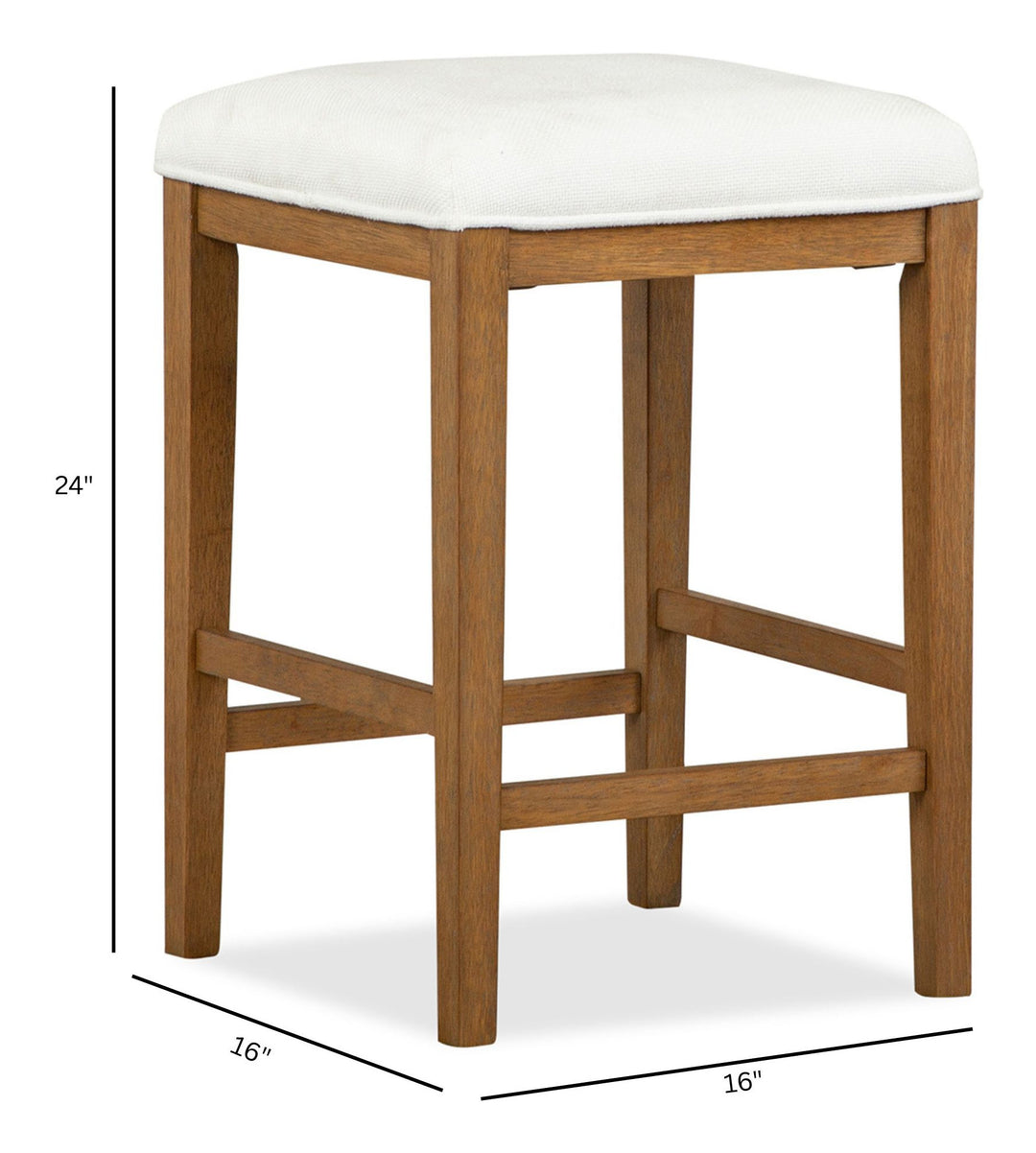 Lindon Belgian Wheat White Upholstered Stool - T5570-38W