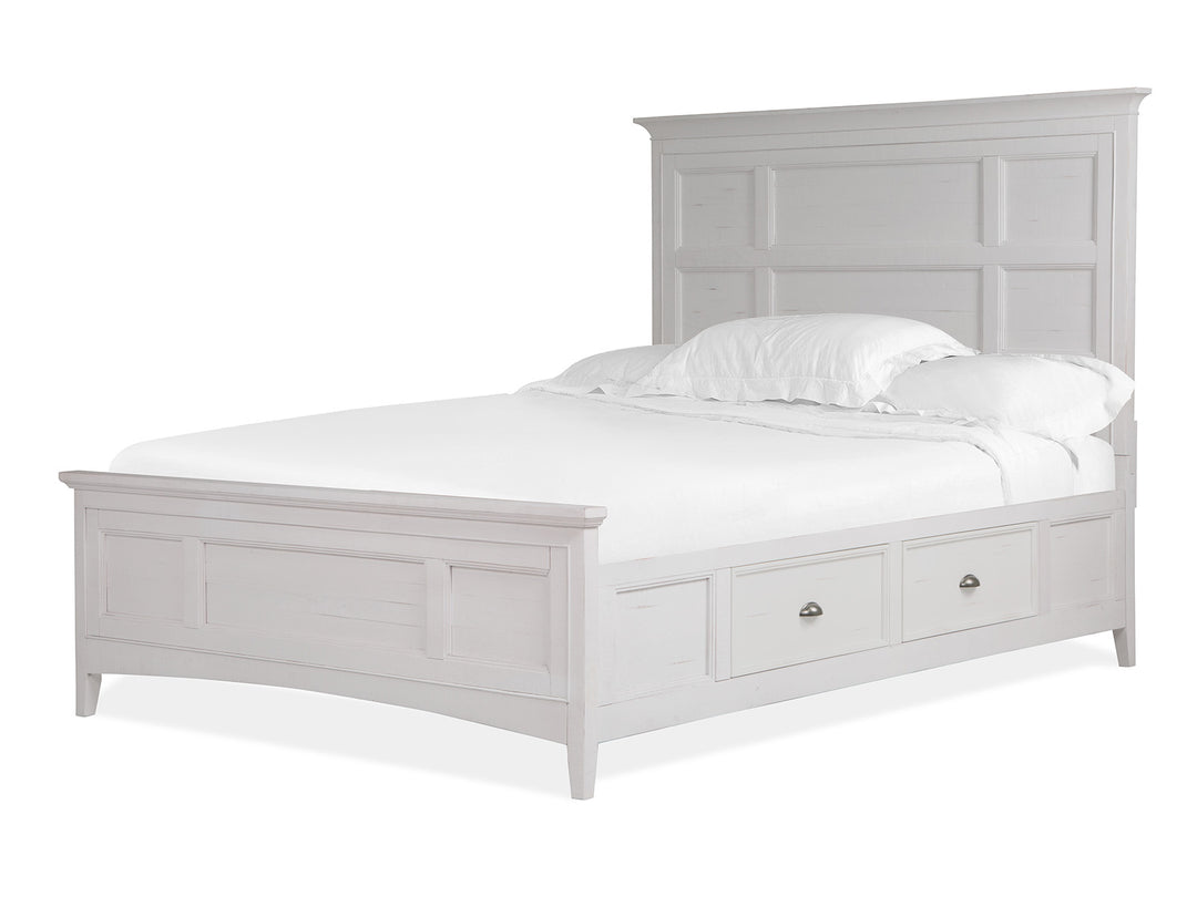 Heron Cove Chalk White And Dovetail Grey King Panel Storage Bed - B4400-65