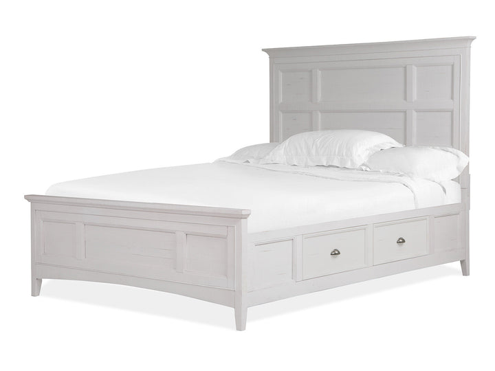 Heron Cove Chalk White And Dovetail Grey Panel Storage Bed