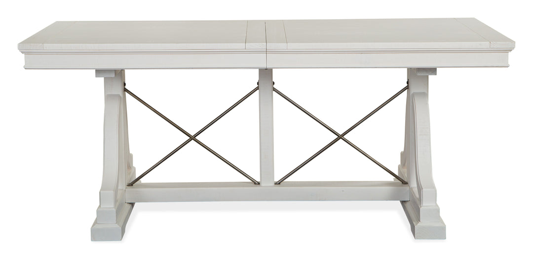 Heron Cove Chalk White And Dovetail Grey Extendable Trestle Dining Table - D4400-25