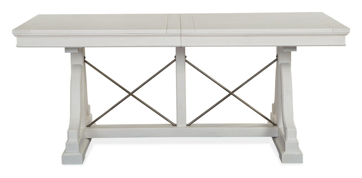Heron Cove Chalk White And Dovetail Grey Extendable Trestle Dining Table - D4400-25