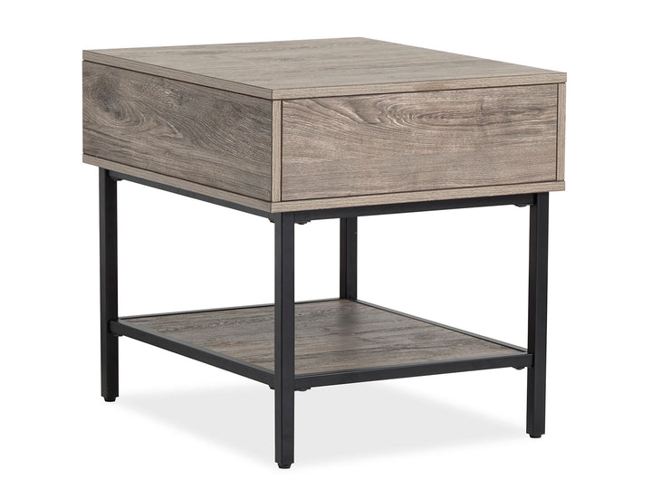 Fenwick Whitetail Brown And Smoke Glass Rectangular End Table - T5962-03