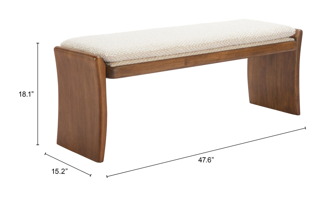 Lafa Bench Beige - AmericanHomeFurniture