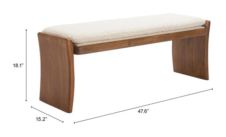 Lafa Bench Beige - AmericanHomeFurniture