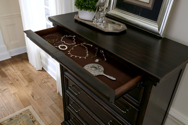Caldwell Smoked Molasses 6 Drawer Chest - P012124