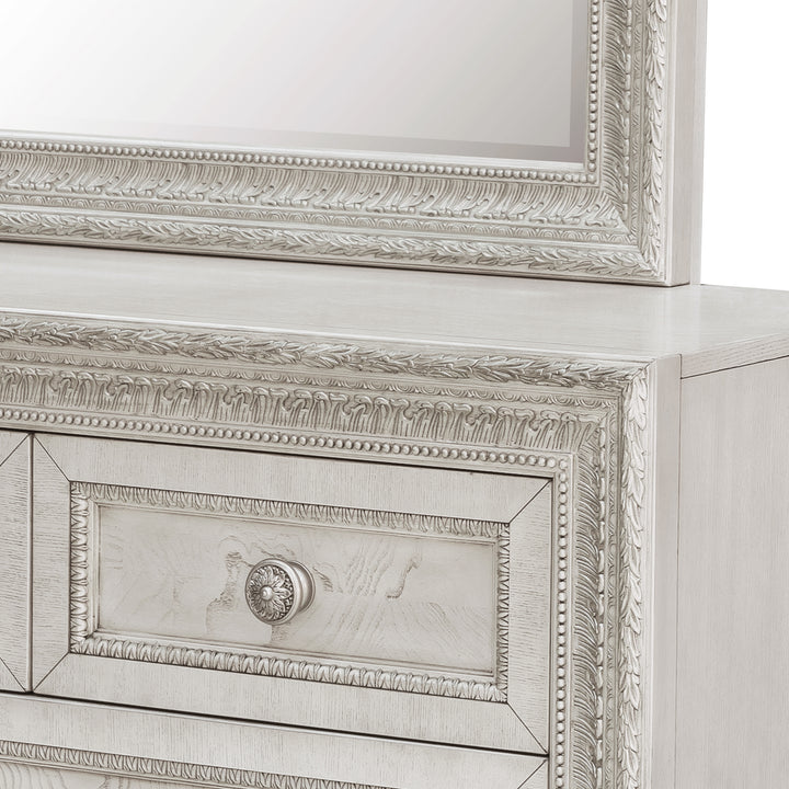 Camila Creamy White Dresser With Mirror - P269-BR-K7