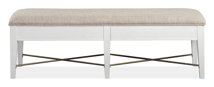 Heron Cove Chalk White And Dovetail Grey Upholstered Bench - D4400-68