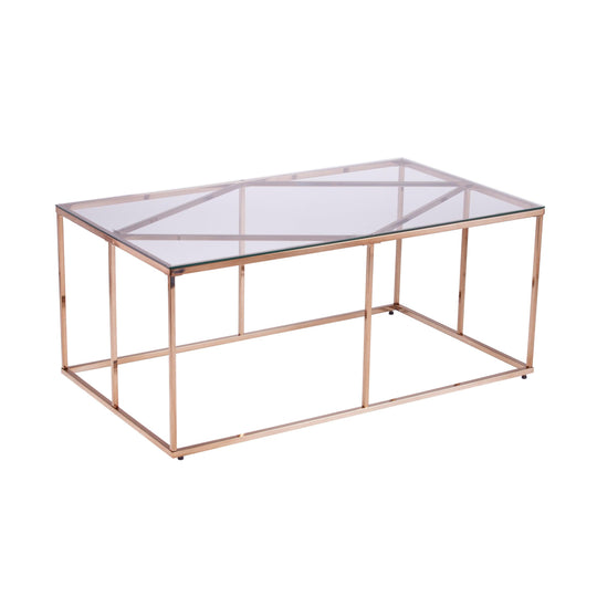 SEI Furniture Nicholance Contemporary Glass-Top Cocktail Table COFFEE TABLES