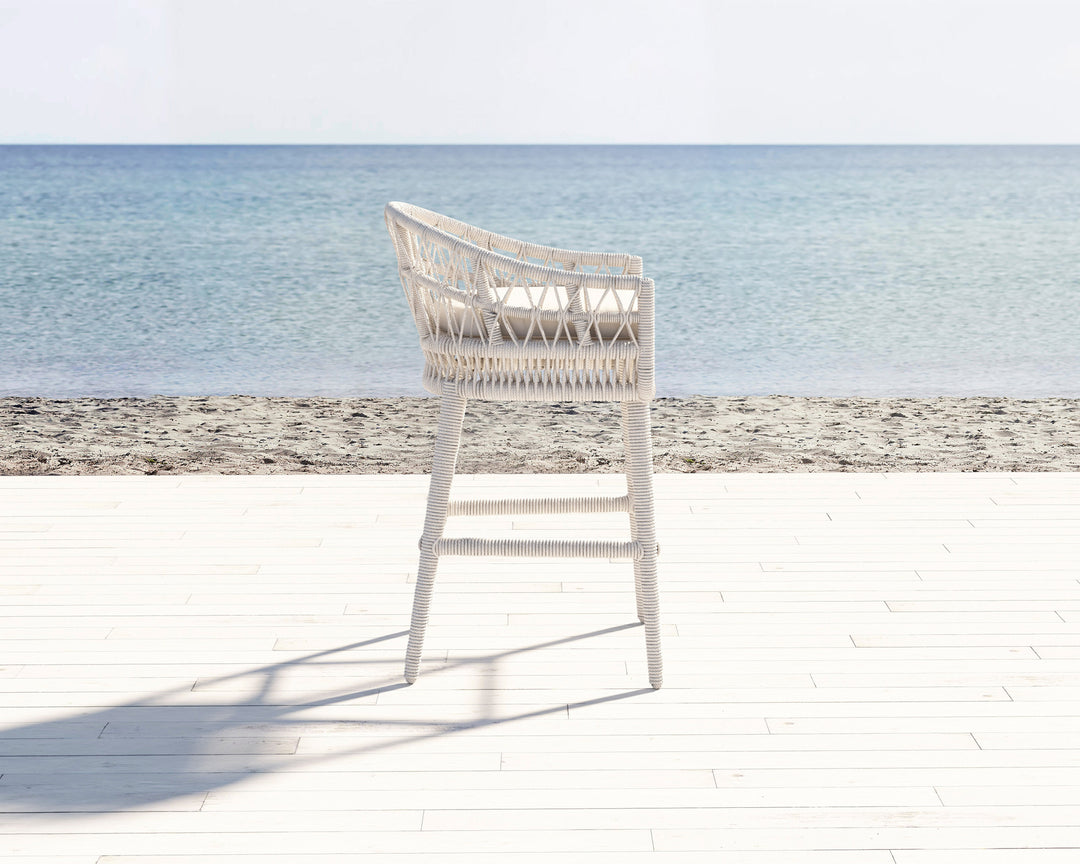 Dana Rope Bar Stool in Canvas Skyline w/ Self Welt