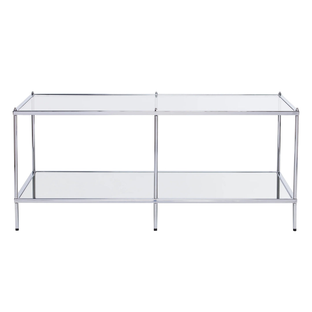 Knox Glam Mirrored Cocktail Table - Chrome - AmericanHomeFurniture