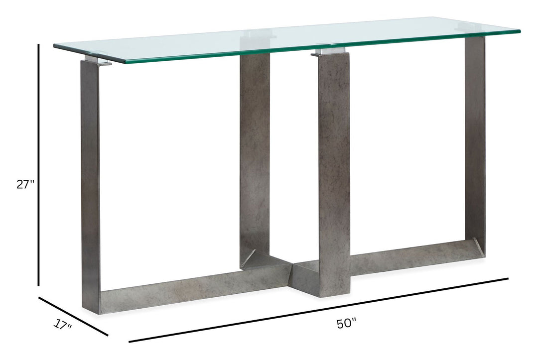 Holden Aged Pewter And Chrome Pucks Rectangular Sofa Table - T6456-73