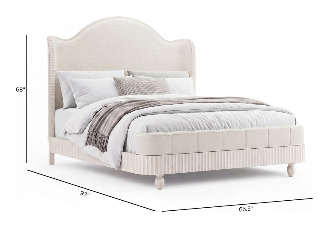 Vivienne Whisper White Queen Upholstered Panel Bed - BP448-170QN