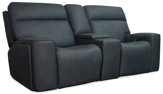 Hooker Furniture - Riverton Power Gliding Console Loveseat with Power Headrest and Lumbar - SS708-PHLG2C-048 | American Home Furniture