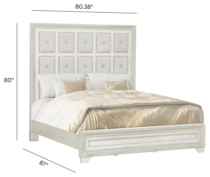 Camila Creamy White Upholstered Bed