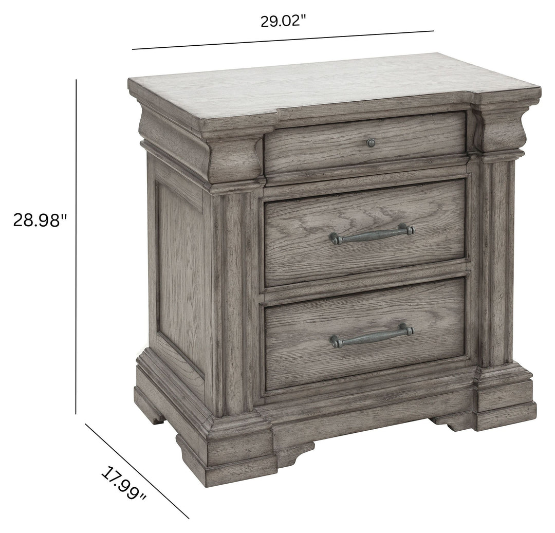 Madison Ridge Heritage Taupe 3 Drawer Nightstand - P091140