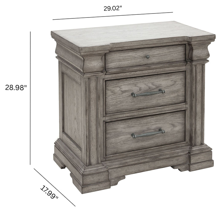 Madison Ridge Heritage Taupe 3 Drawer Nightstand - P091140