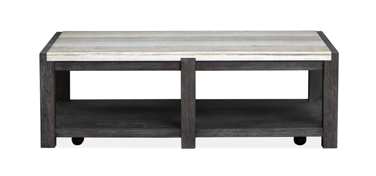 Plum Creek Ravenwood Black Rectangular Cocktail Table With Casters - T5990-43