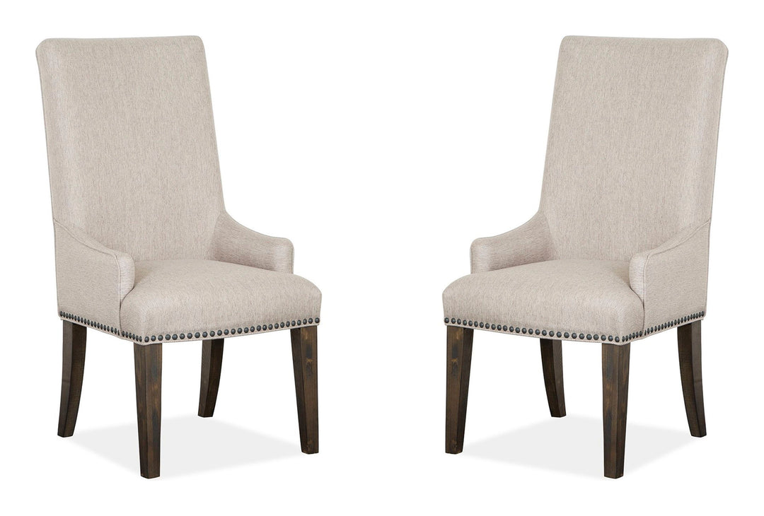 Bellamy Peppercorn Upholstered Host Chair - Set of 2 - D4796-63