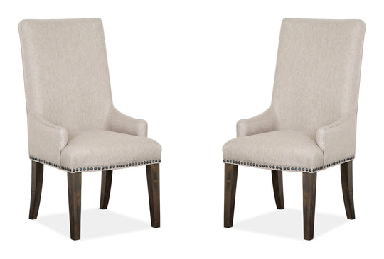 Bellamy Peppercorn Upholstered Host Chair - Set of 2 - D4796-63