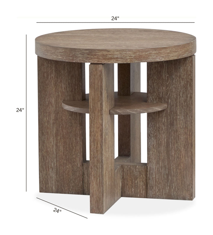Conway Spiced Brown Round End Table - T6315-05