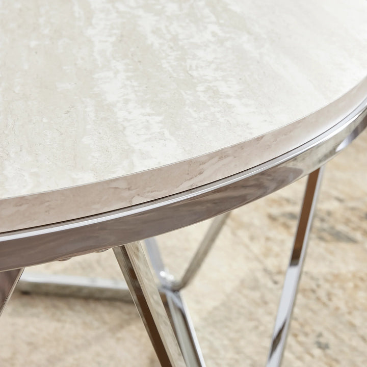 Luna Faux Stone Round Coffee Table - AmericanHomeFurniture