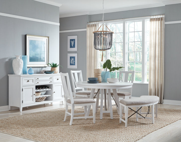 Heron Cove Chalk White And Dovetail Grey 52" Round Dining Table - D4400-27