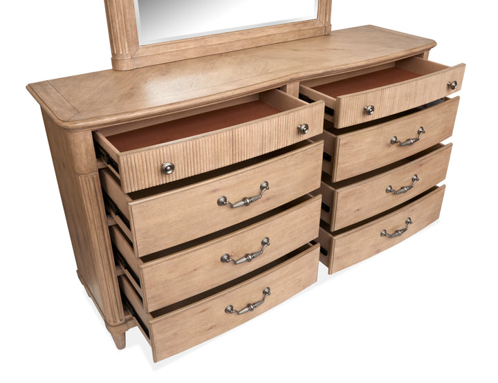 Harmony Heights Belgium Wheat Double Drawer Dresser With Landscape Mirror - B6400-2240
