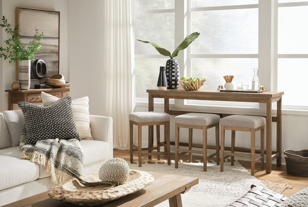 Lindon Belgian Wheat White Upholstered Stool - T5570-38W