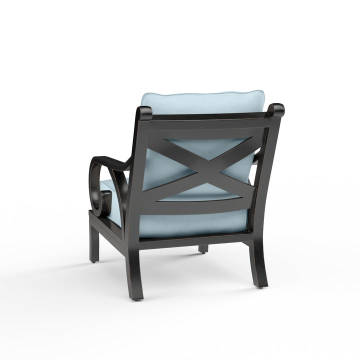 Monterey Club Chair in Canvas Skyline w/ Self Welt