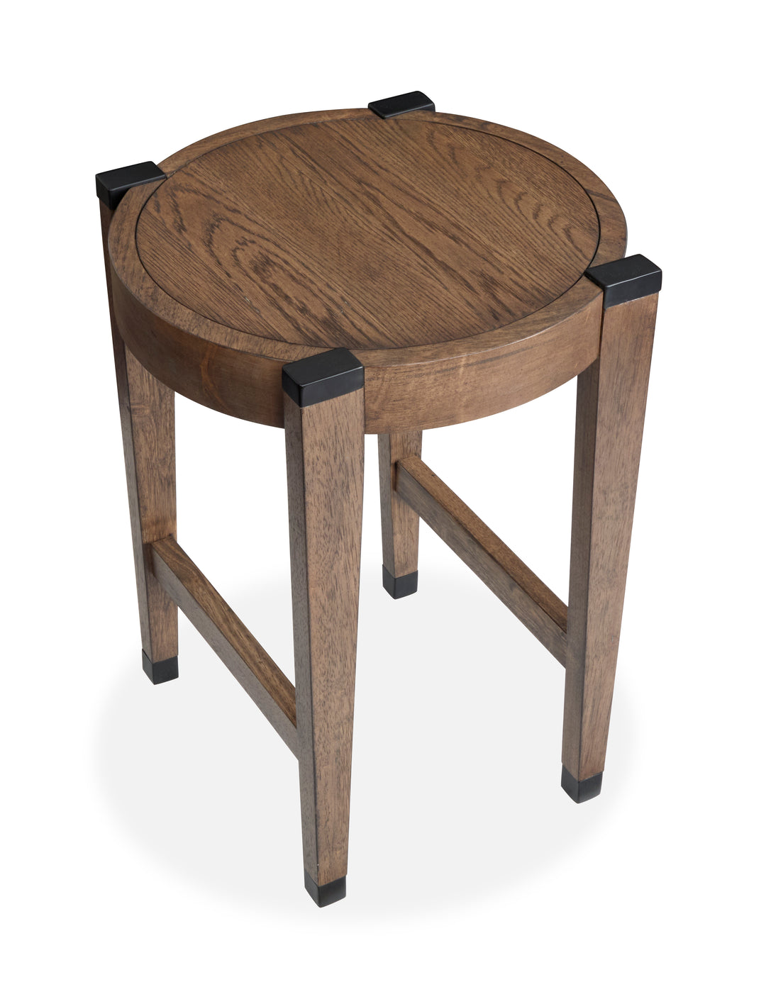 Kaysen Wallaby And Matte Black Round End Table - T5817-05