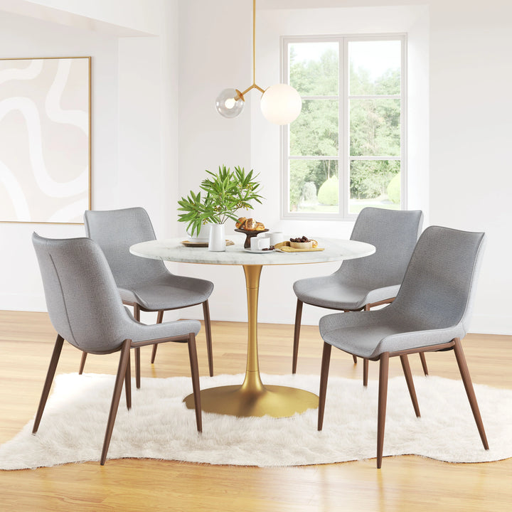 Magnus Dining Chair (Set of 2) Slate Gray & Walnut - AmericanHomeFurniture