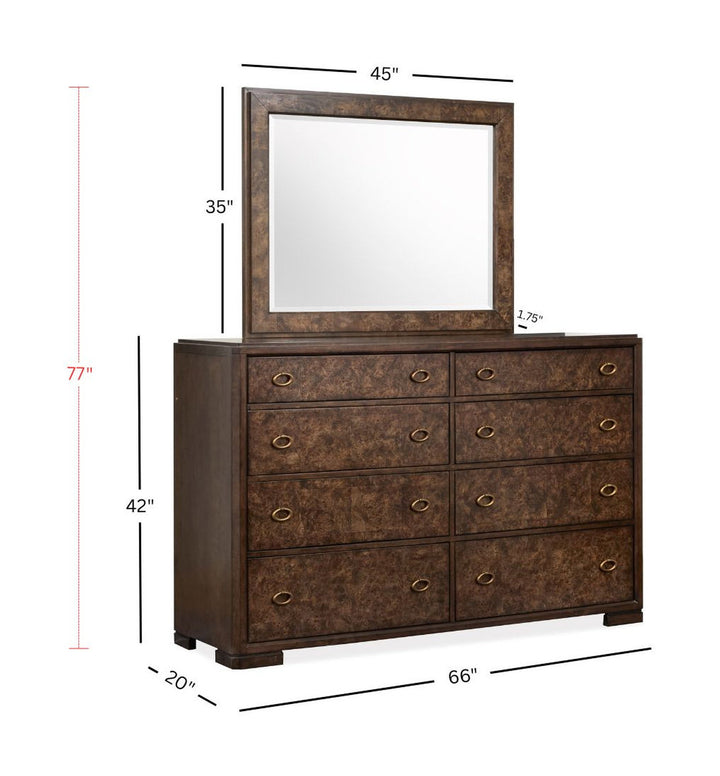 Rowan Espresso Drawer Dresser With Landscape Mirror - B5769-2040