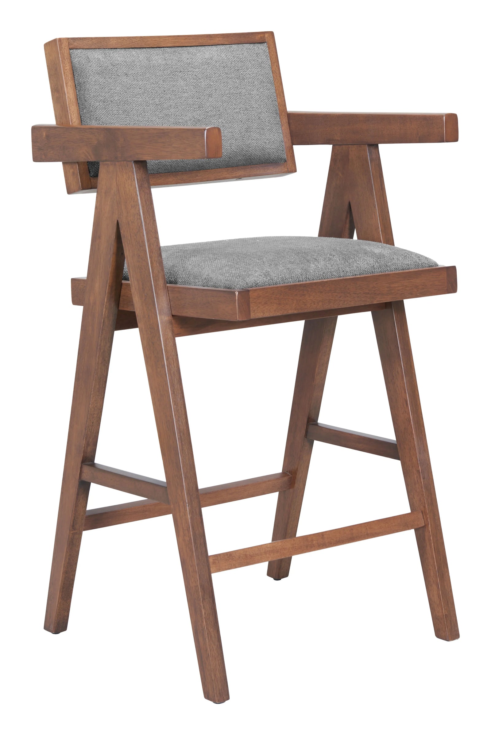 Zuo Delhi Counter Stool (Set of 2) Gray & Walnut BAR STOOLS + COUNTER STOOLS