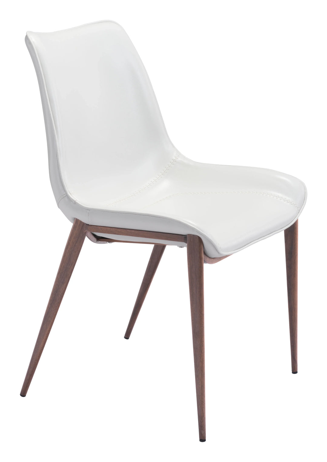 Magnus Dining Chair (Set of 2) White & Walnut - AmericanHomeFurniture