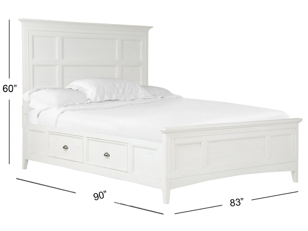 Heron Cove Chalk White And Dovetail Grey Panel Storage Bed