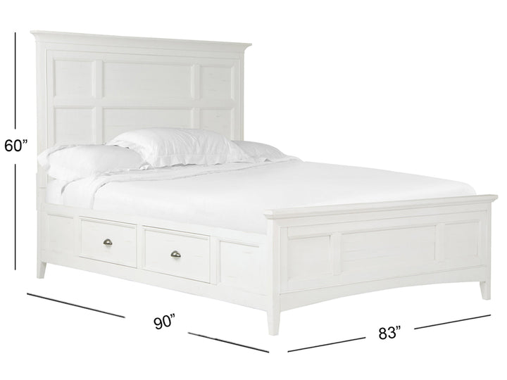Heron Cove Chalk White And Dovetail Grey Panel Storage Bed