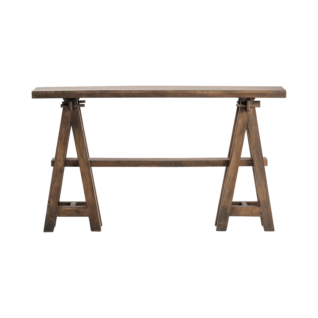 Rustic Sawhorse Trestle Console - AmericanHomeFurniture