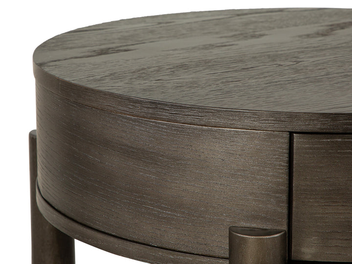 Hadleigh Black Coffee Bean Round End Table - T5711-05