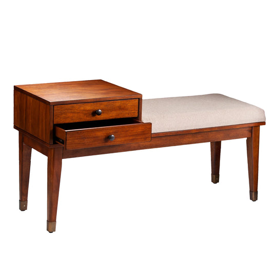 SEI Furniture Rhoda Upholstered Bench with Storage BENCHES
