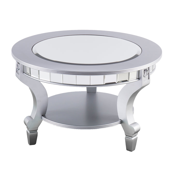 American Home Furniture | SEI Furniture - Linsay Mirrored Round Cocktail Table