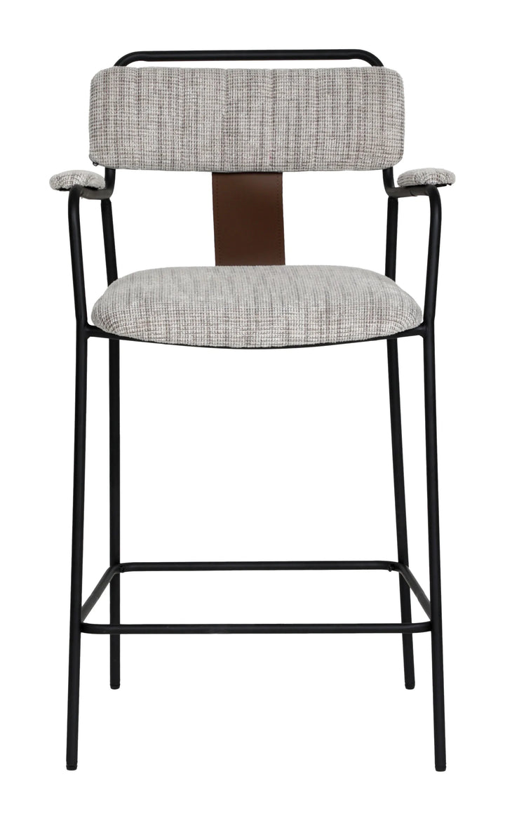 Couva Counter Stool (Set of 2) Gray Tweed - AmericanHomeFurniture